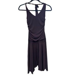 EM Focus Studio Brown Halter Backless Ruched Midi Dress Y2K Small